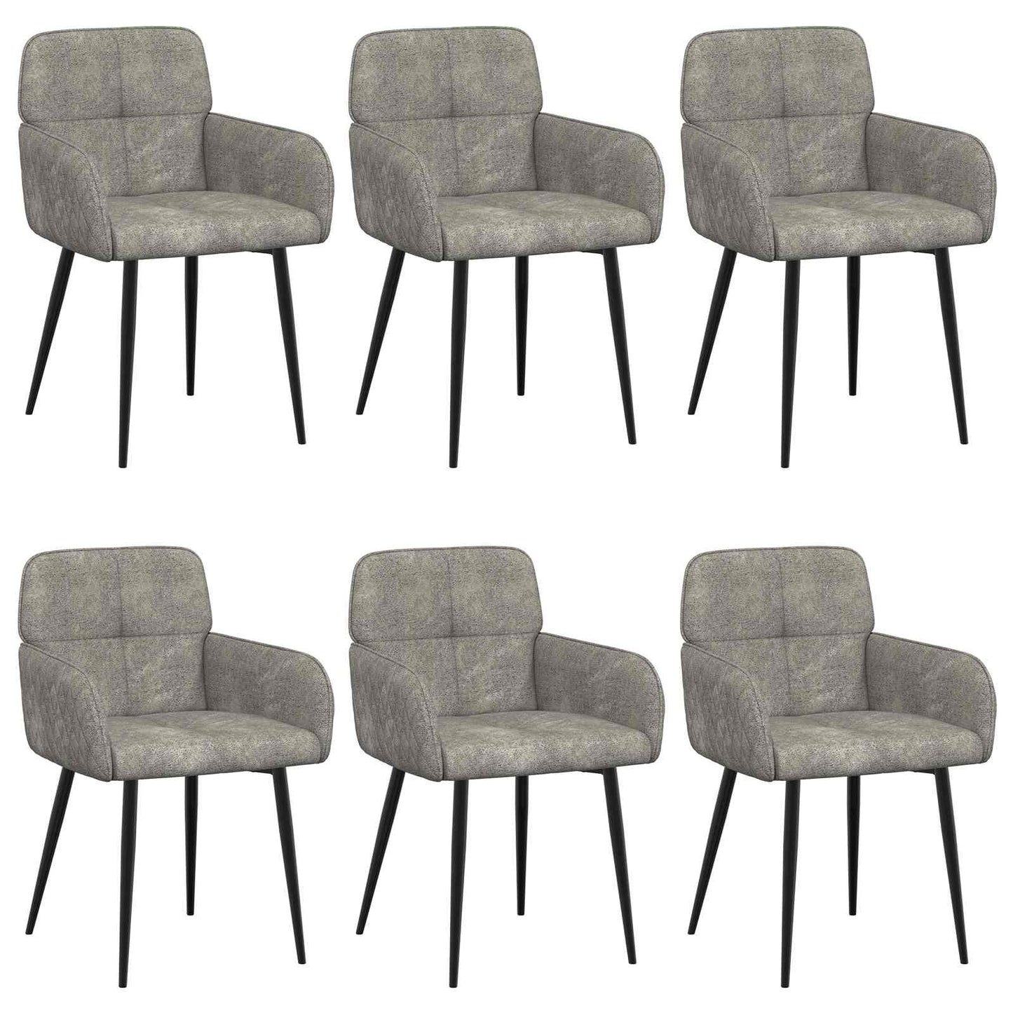Eettafelstoelen 6 pcs Nep Suede Leer Lichtgrijs