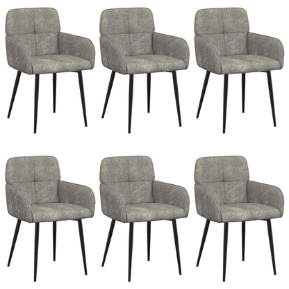Eettafelstoelen 6 pcs Nep Suede Leer Lichtgrijs