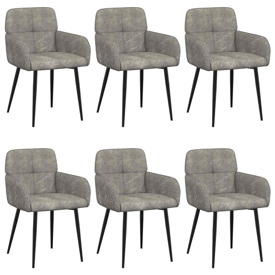 Eettafelstoelen 6 pcs Nep Suede Leer Lichtgrijs