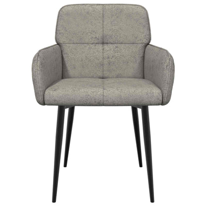 Eettafelstoelen 6 pcs Nep Suede Leer Lichtgrijs