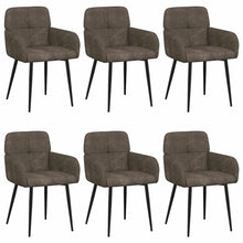 Eettafelstoelen 6 pcs Nep Suede Leer Donkergrijs