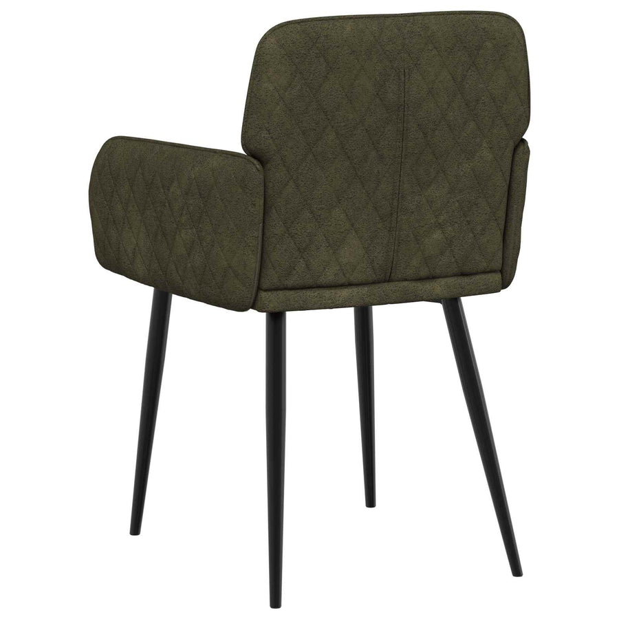 Eettafelstoelen 6 pcs Nep Suede Leer Legergroen