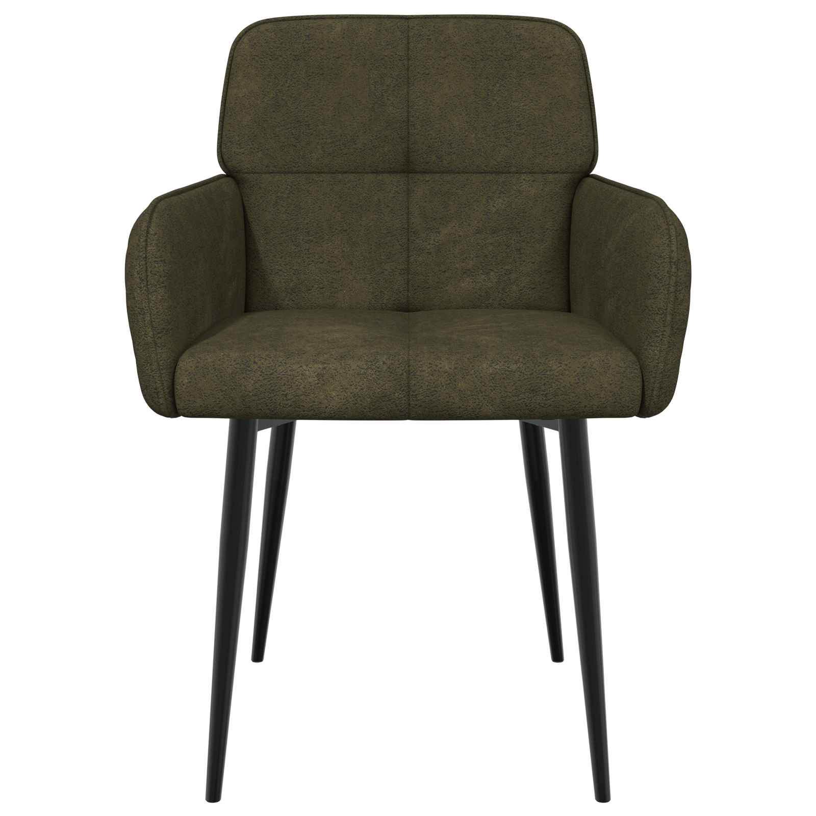 Eettafelstoelen 6 pcs Nep Suede Leer Legergroen