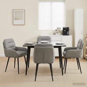 Eettafelstoelen 4 stuks fluweel lichtgrijs 59x59.5x90 cm