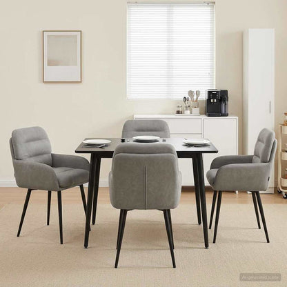 Eettafelstoelen 4 pcs fluweel Lichtgrijs 59 x 59,5 x 90 cm
