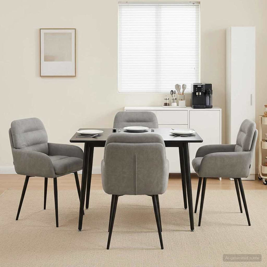 Eettafelstoelen 4 pcs fluweel Lichtgrijs 59 x 59,5 x 90 cm