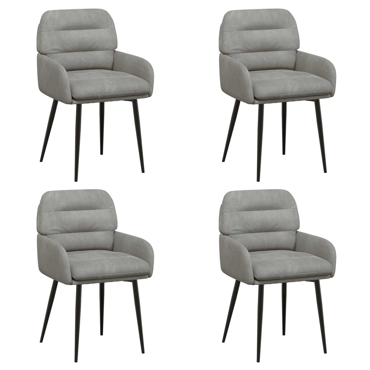 Eettafelstoelen 4 pcs fluweel Lichtgrijs 59 x 59,5 x 90 cm