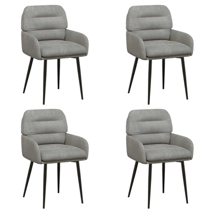 Eettafelstoelen 4 pcs fluweel Lichtgrijs 59 x 59,5 x 90 cm
