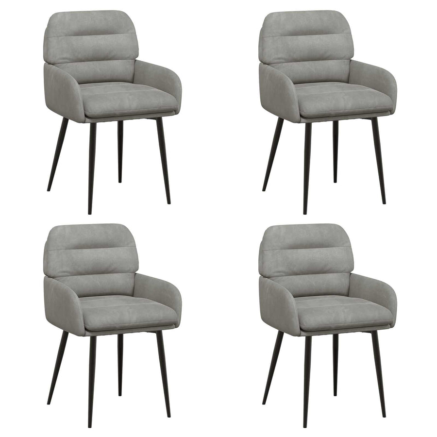 Eettafelstoelen 4 pcs fluweel Lichtgrijs 59 x 59,5 x 90 cm