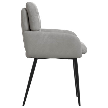 Eettafelstoelen 4 pcs fluweel Lichtgrijs 59 x 59,5 x 90 cm