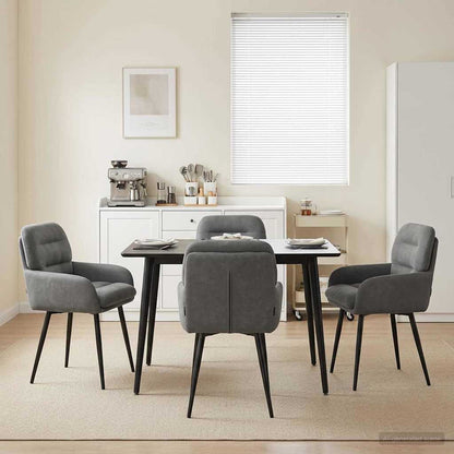 Eettafelstoelen 4 pcs fluweel Donkergrijs 59 x 59,5 x 90 cm