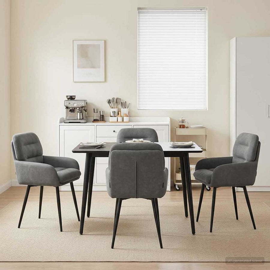 Eettafelstoelen 4 pcs fluweel Donkergrijs 59 x 59,5 x 90 cm