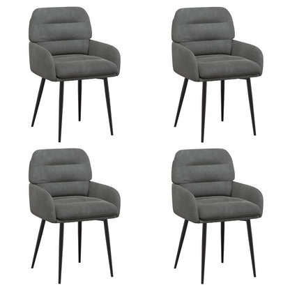 Eettafelstoelen 4 pcs fluweel Donkergrijs 59 x 59,5 x 90 cm