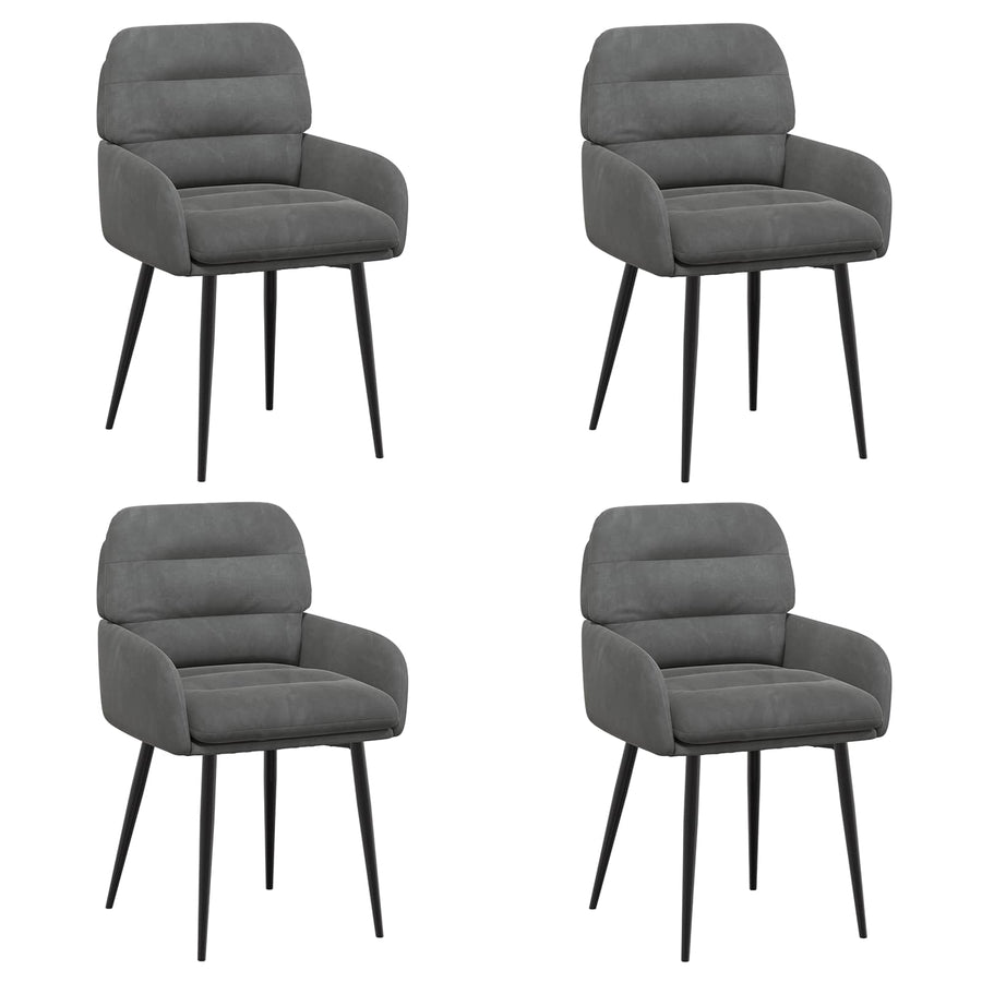 Eettafelstoelen 4 pcs fluweel Donkergrijs 59 x 59,5 x 90 cm