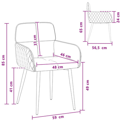 Eettafelstoelen 4 pcs fluweel Donkergrijs 59 x 59,5 x 90 cm