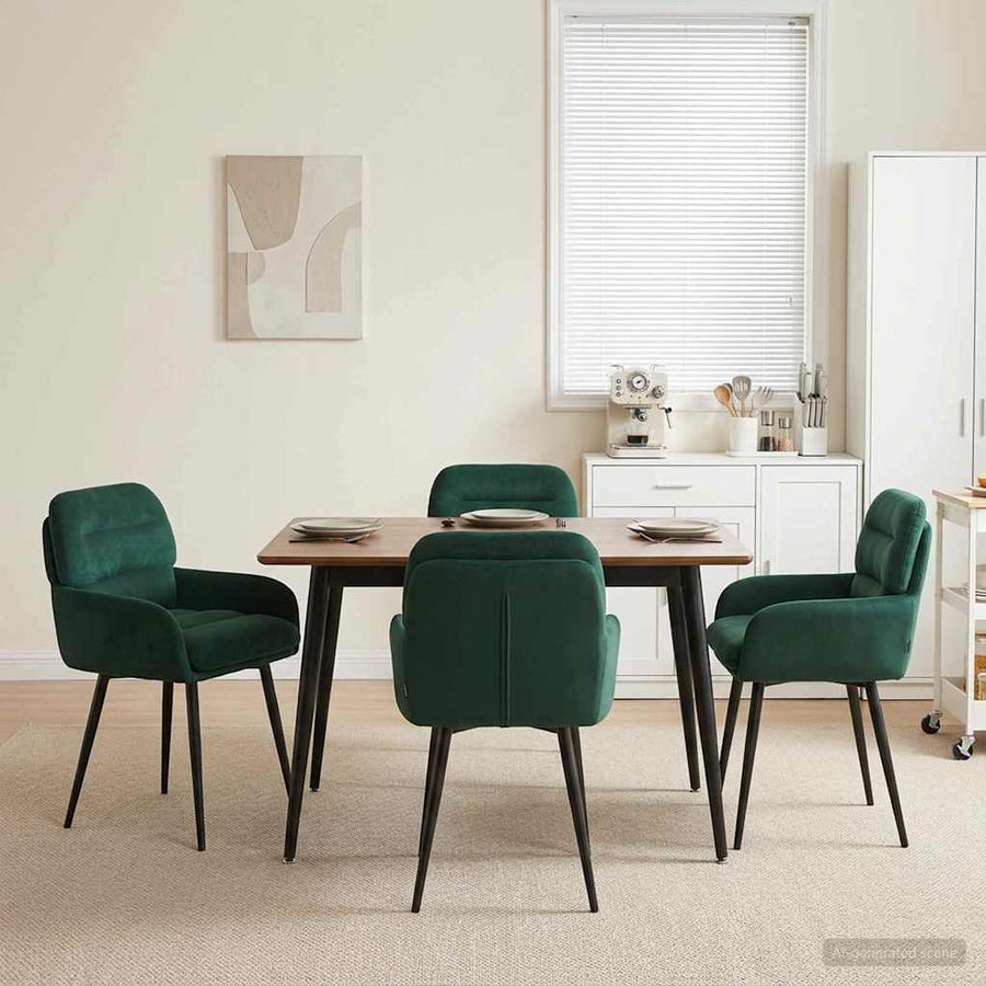 Eettafelstoelen 4 pcs fluweel Donkergroen 59 x 59,5 x 90 cm