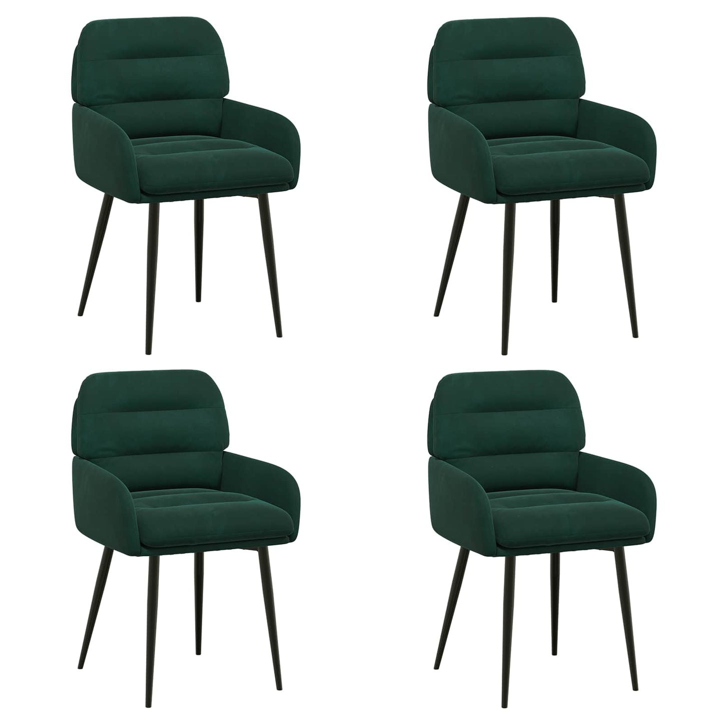 Eettafelstoelen 4 pcs fluweel Donkergroen 59 x 59,5 x 90 cm