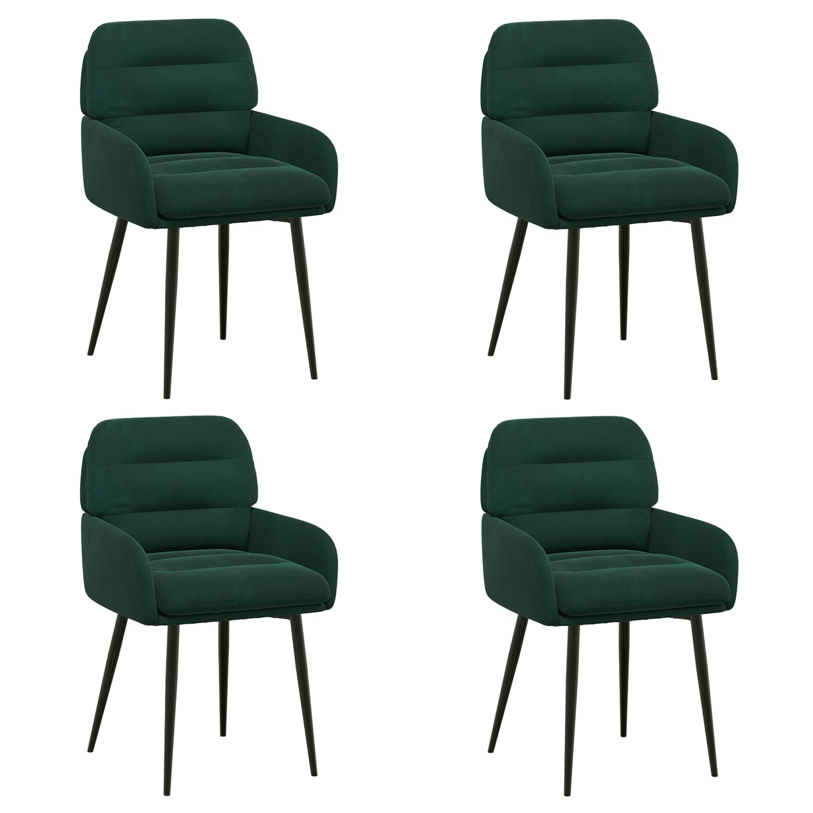 Eettafelstoelen 4 pcs fluweel Donkergroen 59 x 59,5 x 90 cm
