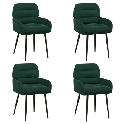 Eettafelstoelen 4 pcs fluweel Donkergroen 59 x 59,5 x 90 cm