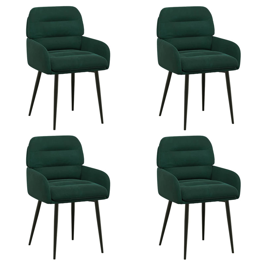 Eettafelstoelen 4 pcs fluweel Donkergroen 59 x 59,5 x 90 cm