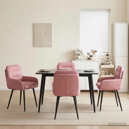 Eettafelstoelen 4 pcs fluweel Roze 59 x 59,5 x 90 cm