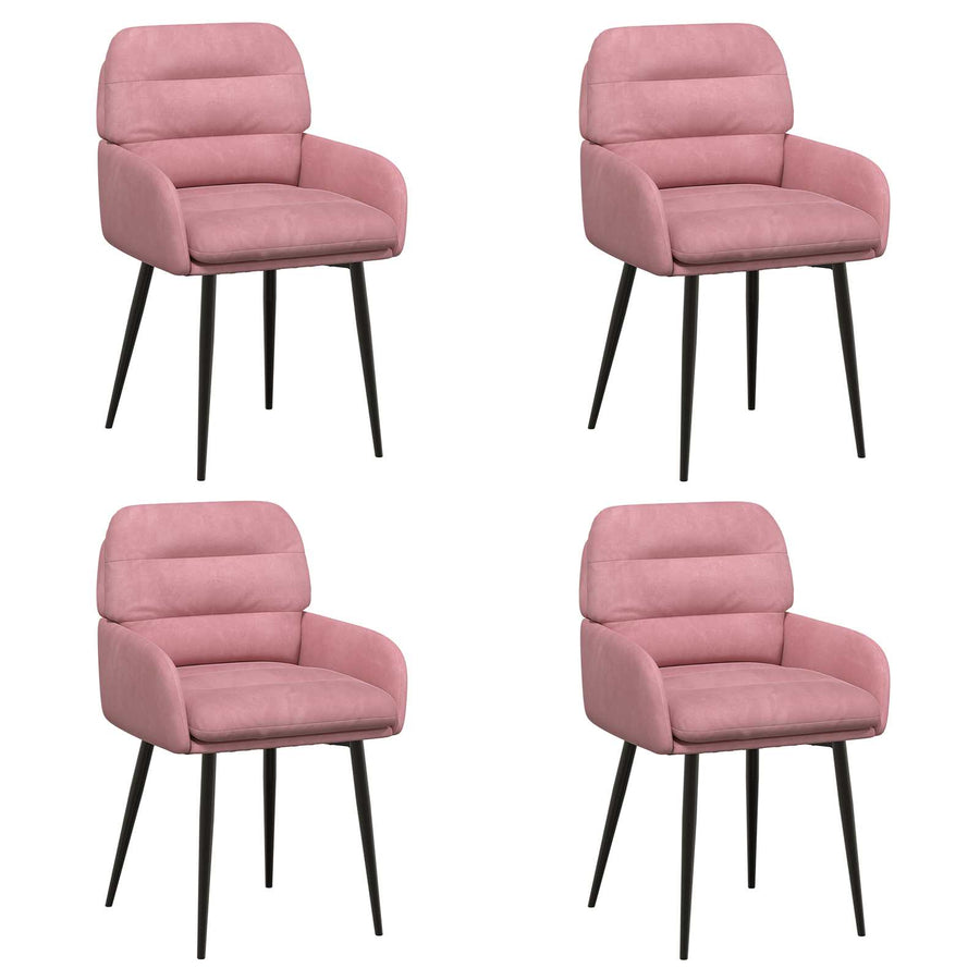 Eettafelstoelen 4 pcs fluweel Roze 59 x 59,5 x 90 cm