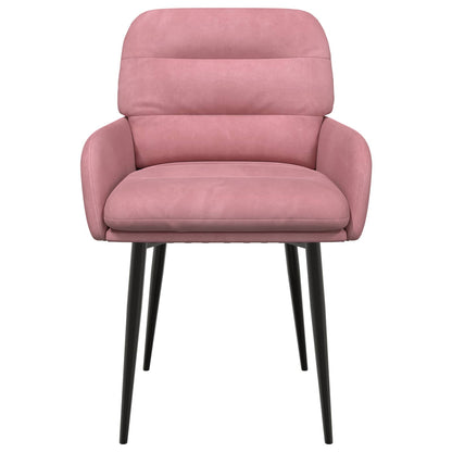 Eettafelstoelen 4 pcs fluweel Roze 59 x 59,5 x 90 cm