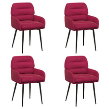 Eettafelstoelen 4 pcs fluweel Wijnrood 59 x 59,5 x 90 cm