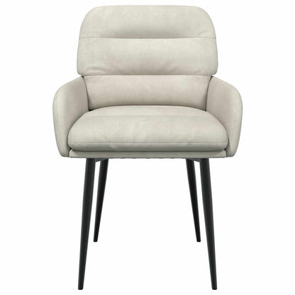 Eettafelstoelen 4 pcs fluweel Crèmekleurig 59 x 59,5 x 90 cm