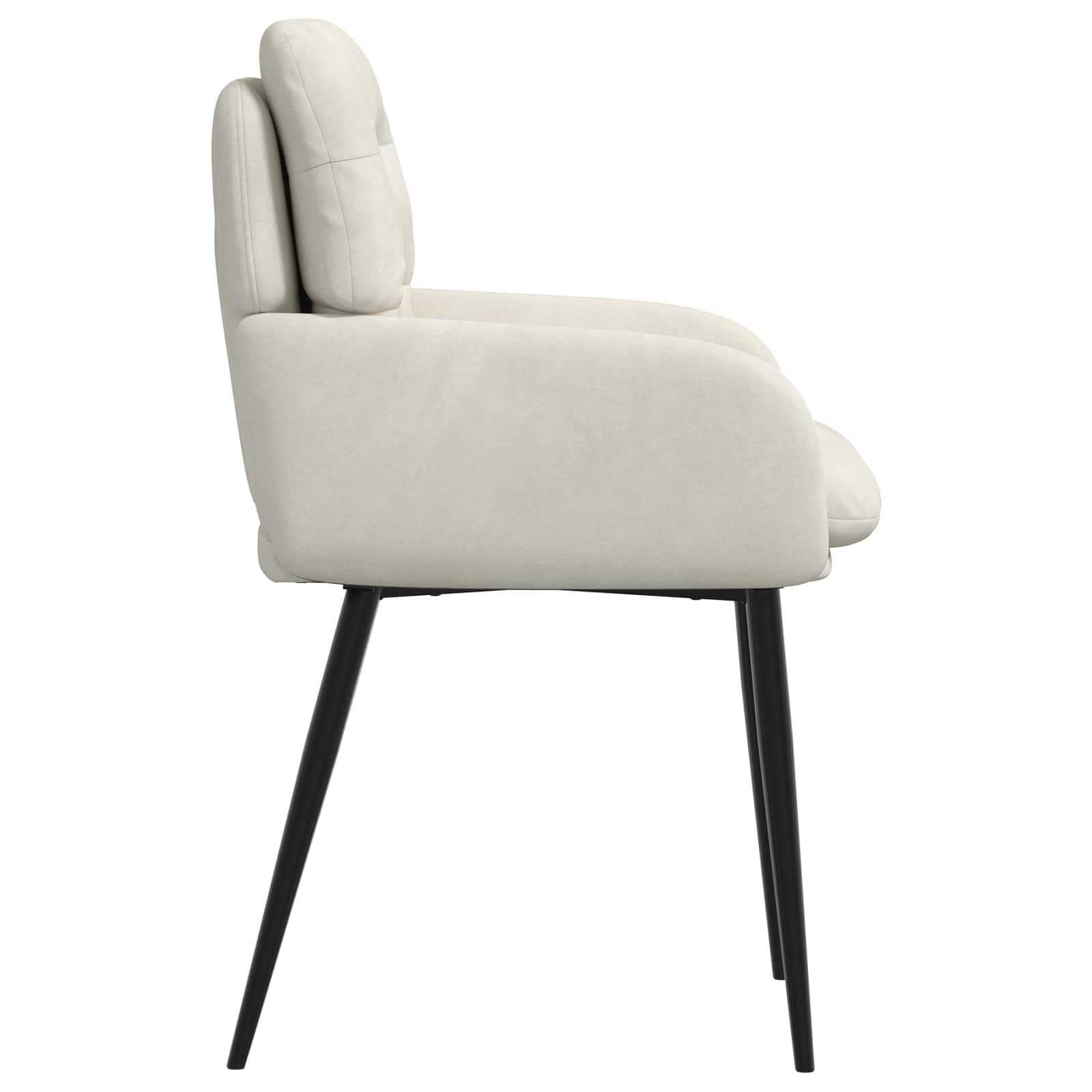 Eettafelstoelen 4 pcs fluweel Crèmekleurig 59 x 59,5 x 90 cm