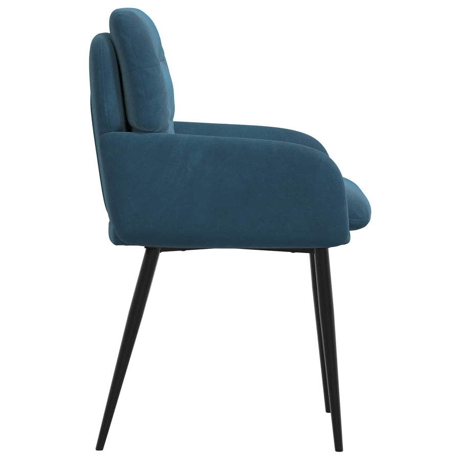 Eettafelstoelen 4 pcs fluweel Blauw 59 x 59,5 x 90 cm