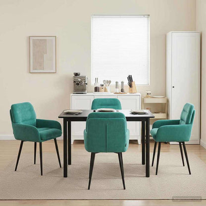Eettafelstoelen 4 pcs fluweel Turquoise 59 x 59,5 x 90 cm