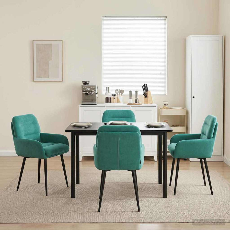 Eettafelstoelen 4 pcs fluweel Turquoise 59 x 59,5 x 90 cm