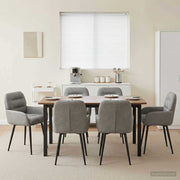 Eettafelstoelen 6 stuks fluweel lichtgrijs 59x60x90 cm