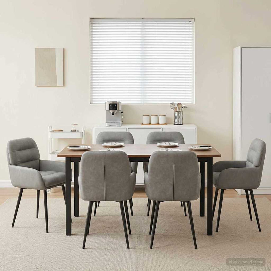 Eettafelstoelen 6 pcs fluweel Lichtgrijs 59 x 59,5 x 90 cm