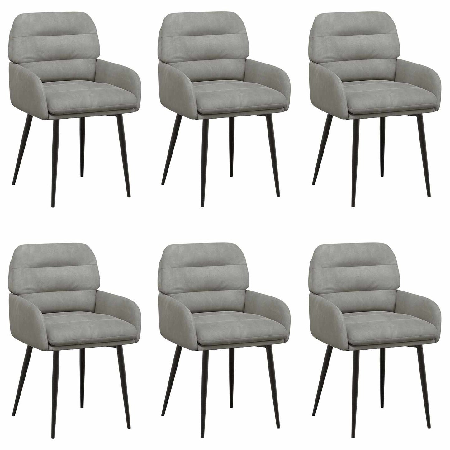 Eettafelstoelen 6 pcs fluweel Lichtgrijs 59 x 59,5 x 90 cm
