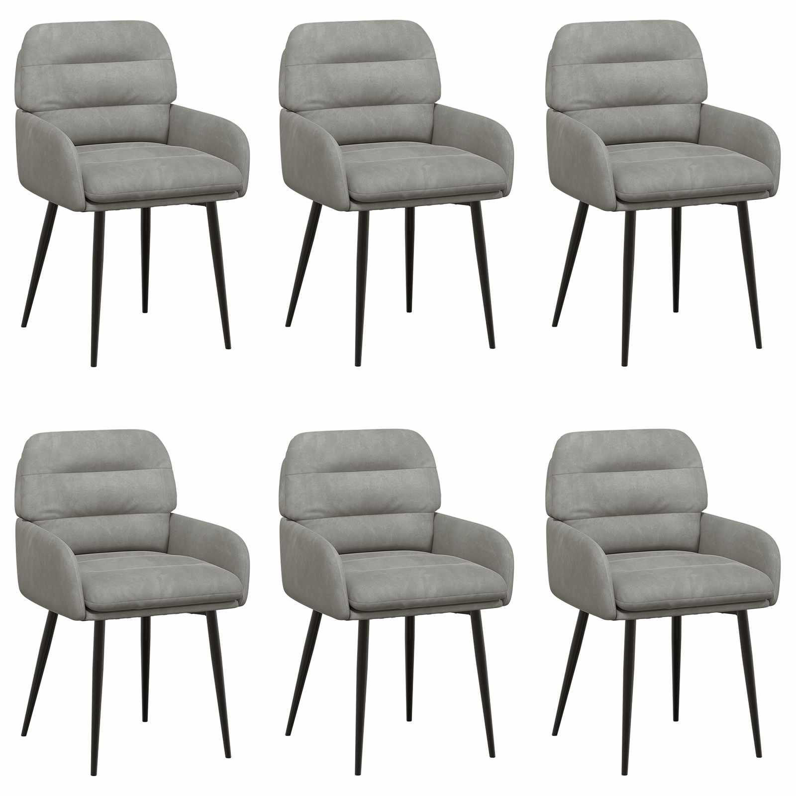Eettafelstoelen 6 pcs fluweel Lichtgrijs 59 x 59,5 x 90 cm
