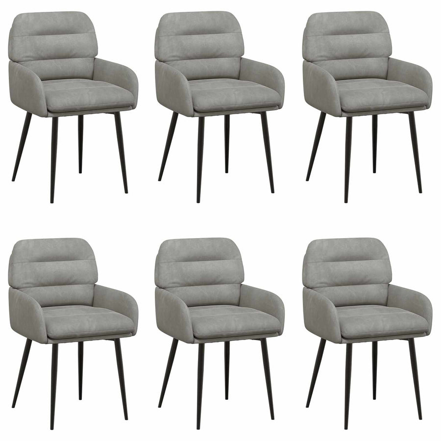 Eettafelstoelen 6 pcs fluweel Lichtgrijs 59 x 59,5 x 90 cm