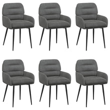 Eettafelstoelen 6 pcs fluweel Donkergrijs 59 x 59,5 x 90 cm