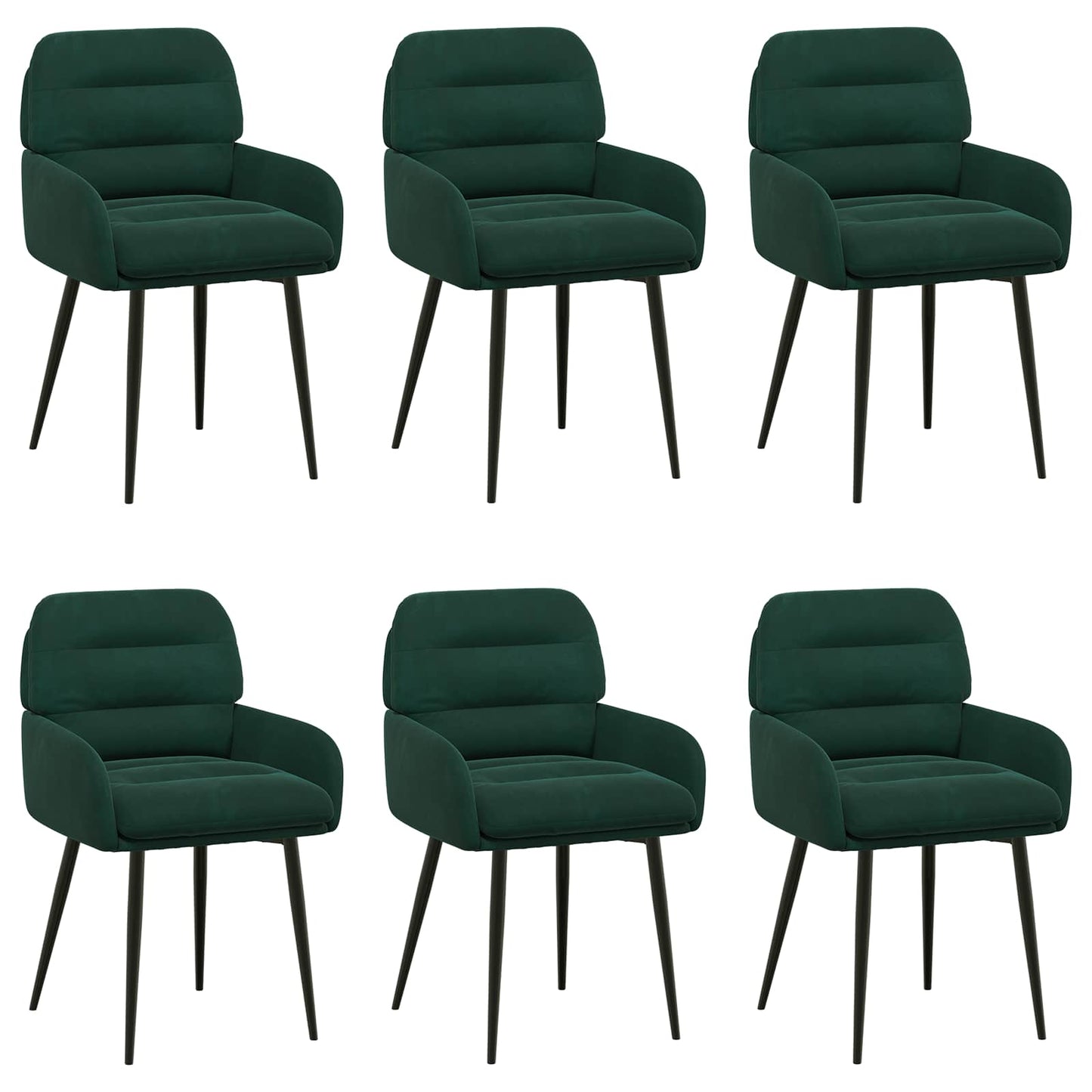 Eettafelstoelen 6 pcs fluweel Donkergroen 59 x 59,5 x 90 cm