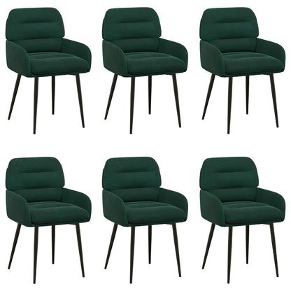 Eettafelstoelen 6 pcs fluweel Donkergroen 59 x 59,5 x 90 cm
