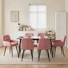 Eettafelstoelen 6 pcs fluweel Roze 59 x 59,5 x 90 cm
