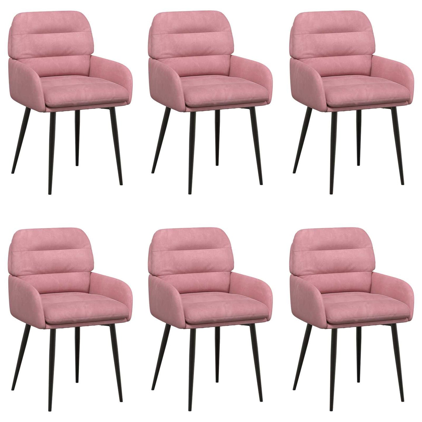 Eettafelstoelen 6 pcs fluweel Roze 59 x 59,5 x 90 cm