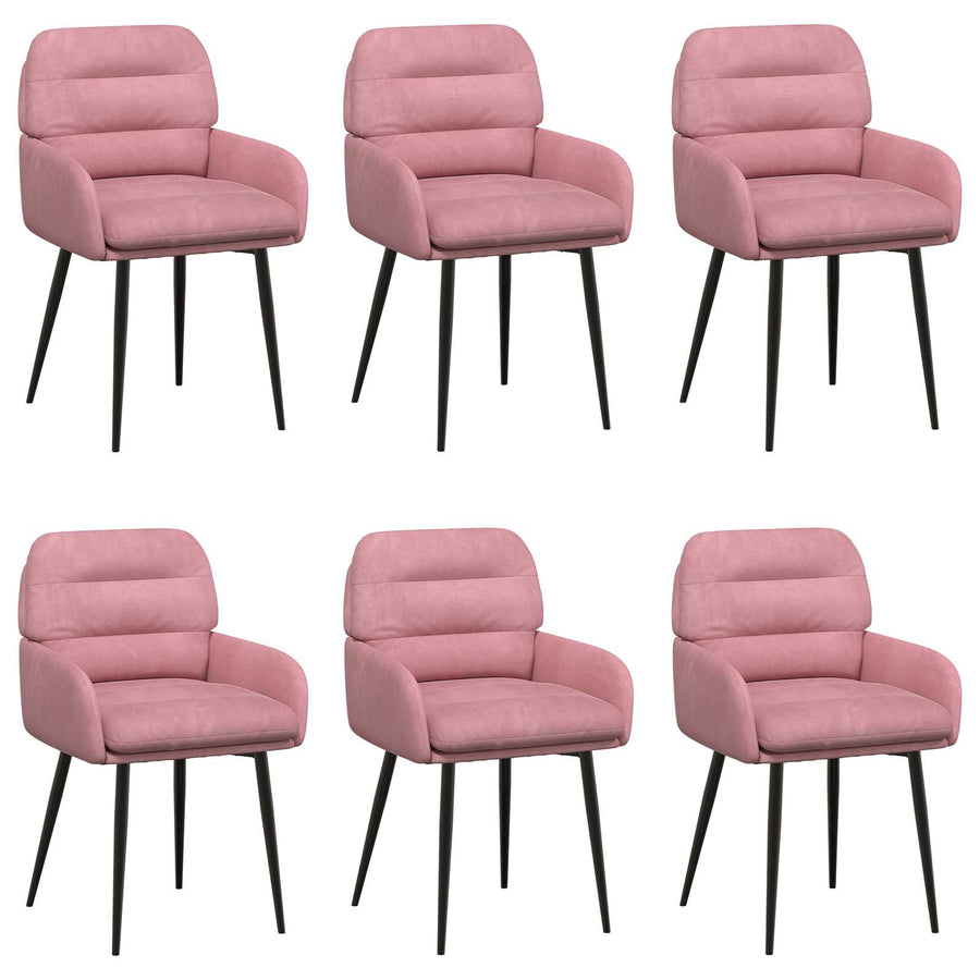 Eettafelstoelen 6 pcs fluweel Roze 59 x 59,5 x 90 cm