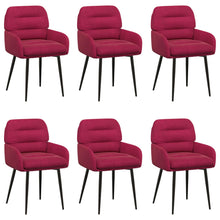 Eettafelstoelen 6 pcs fluweel Wijnrood 59 x 59,5 x 90 cm