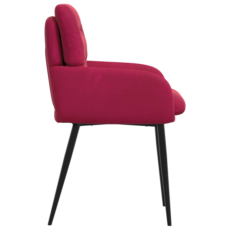 Eettafelstoelen 6 pcs fluweel Wijnrood 59 x 59,5 x 90 cm