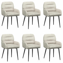 Eettafelstoelen 6 pcs fluweel Crèmekleurig 59 x 59,5 x 90 cm