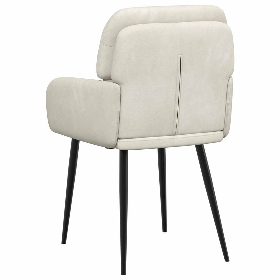 Eettafelstoelen 6 pcs fluweel Crèmekleurig 59 x 59,5 x 90 cm