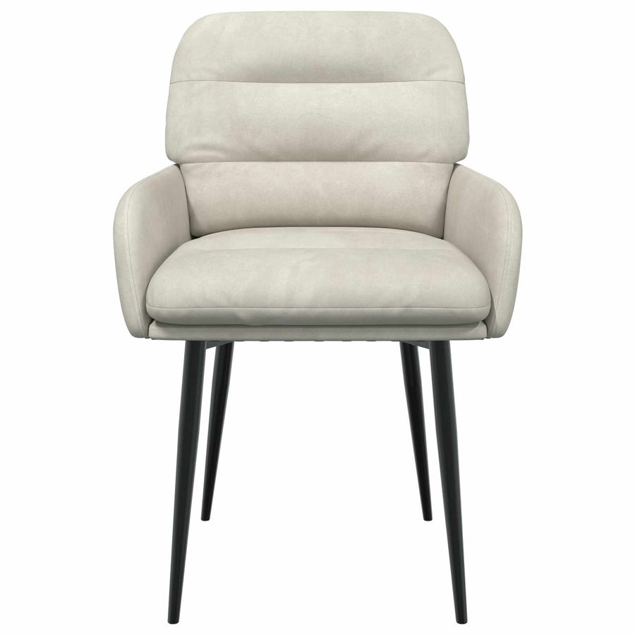 Eettafelstoelen 6 pcs fluweel Crèmekleurig 59 x 59,5 x 90 cm