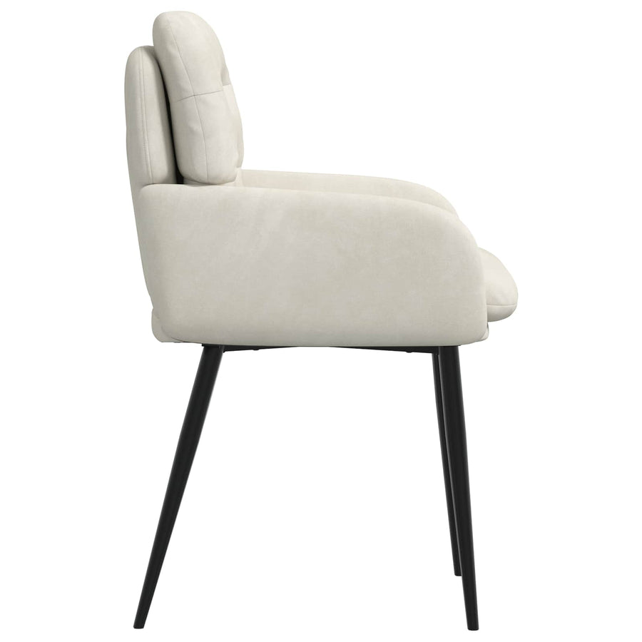 Eettafelstoelen 6 pcs fluweel Crèmekleurig 59 x 59,5 x 90 cm